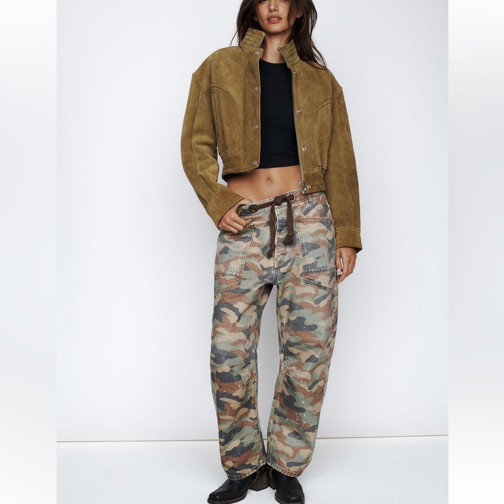 WE THE FREE Free People We The Free Camo Moxie Barrel Jeans